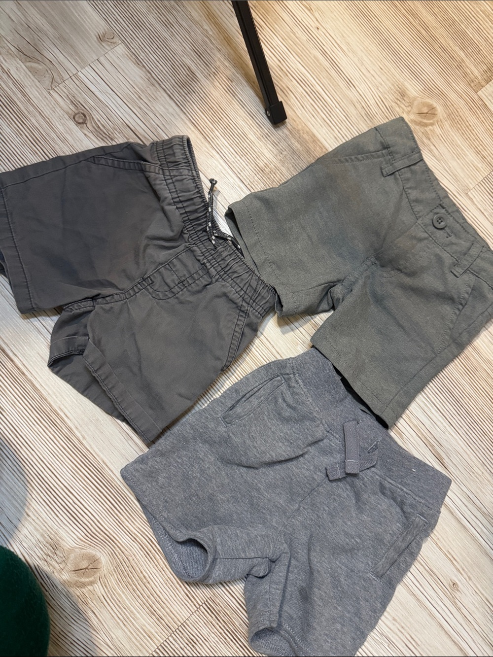 Cat & Jack Boys Grey Shorts 3-Pack - Dark Grey, Olive Grey, Heather Grey